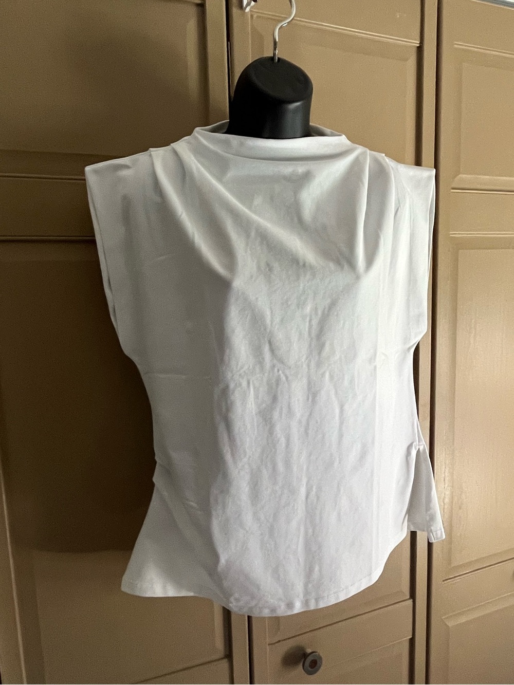 LOFT White Knit Top Cap Sleeve Boatneck NWT XL